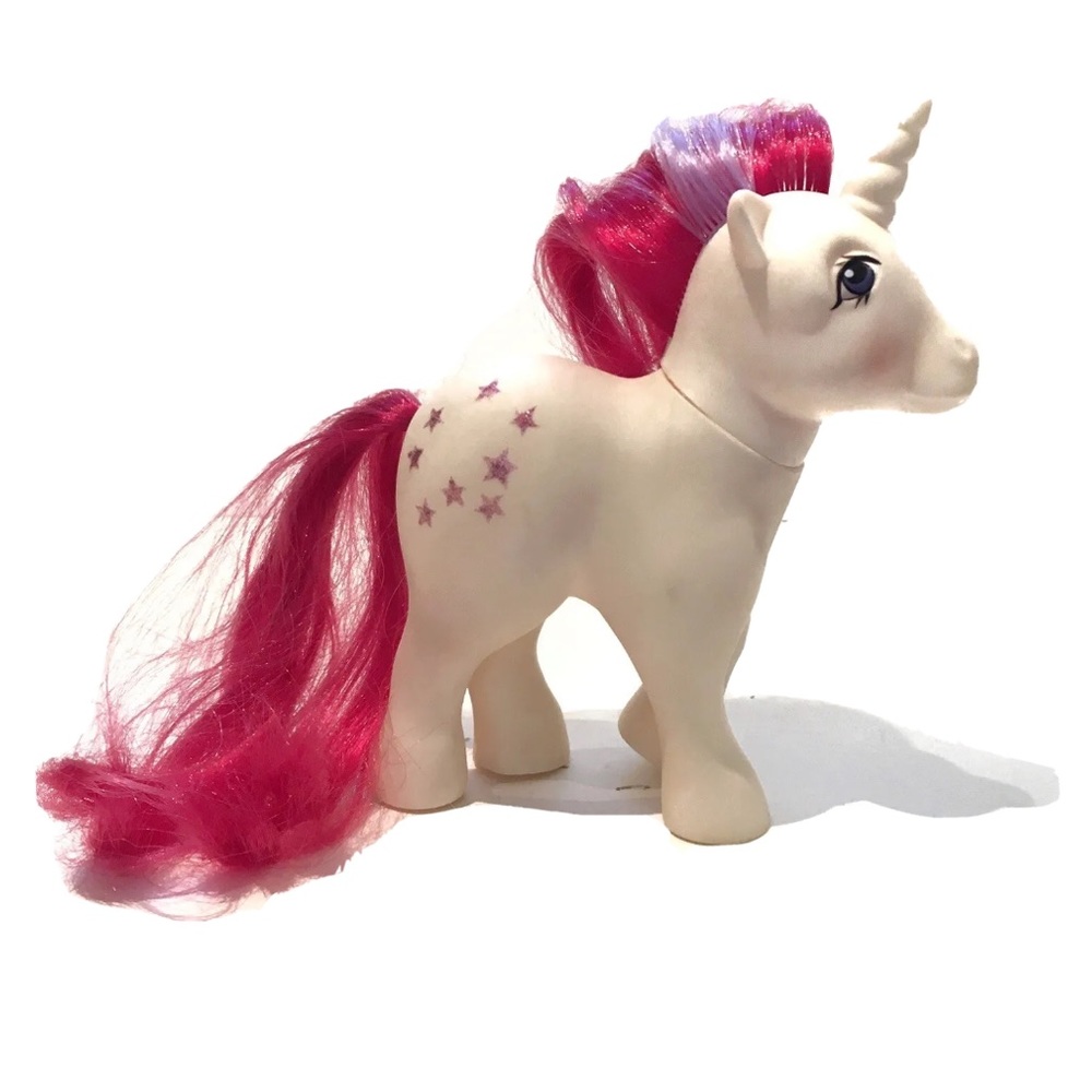 Vintage 1983 G1 My Little Pony Moondancer Unicorn White Pink Purple Stars Hasbro